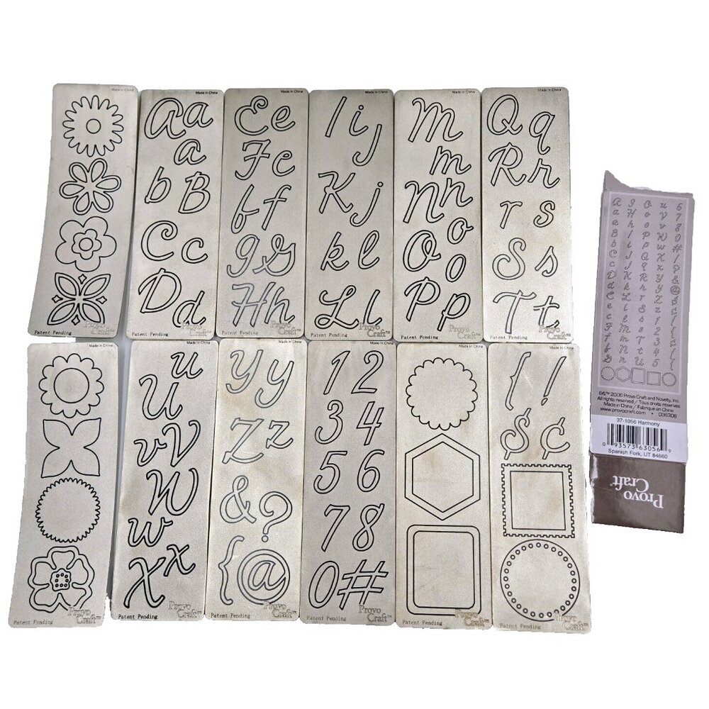 Cuttlebug Harmony Alphabet Die Set 12 Dies Provo Craft Scrapbooking Card Making